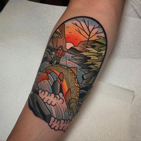 TRADITIONAL FISHING TATTOO BY DAVE WAH