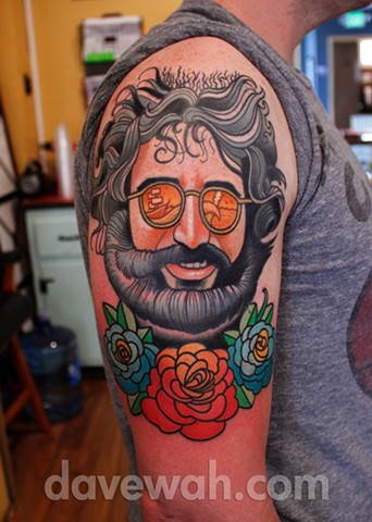 jerry garcia grateful dead tattoo by dave wah at stay humble tattoo company in baltimore maryland the best tattoo shop in baltimore maryland