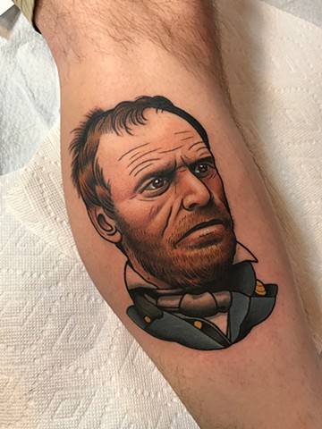 william t.c. sherman portrait tattoo by tattoo artist dave wah at stay humble tattoo company in baltimore maryland the best tattoo shop in baltimore maryland