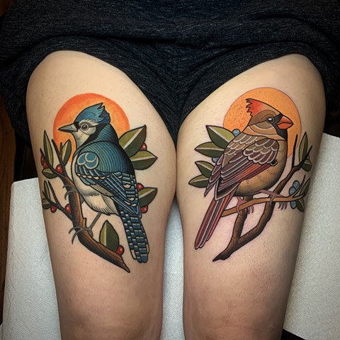 bird thigh tattoo by tattoo artist dave wah at stay humble tattoo company in baltimore maryland the best tattoo shop in baltimore maryland