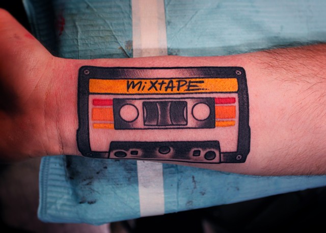 Cassette tape tattoo