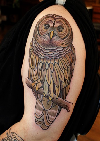owl tattoo by dave wah at stay humble tattoo company in baltimore maryland the best shop in baltimore maryland
