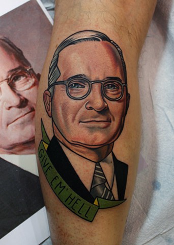 harry s truman tattoo by dave wah at stay humble tattoo company in baltimore maryland the best tattoo shop in baltimore maryland