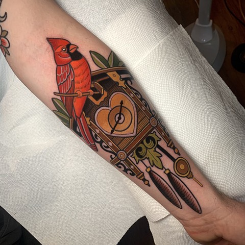 cuckoo clock tattoo by tattoo artist dave wah at stay humble tattoo company in baltimore maryland the best tattoo shop in baltimore maryland