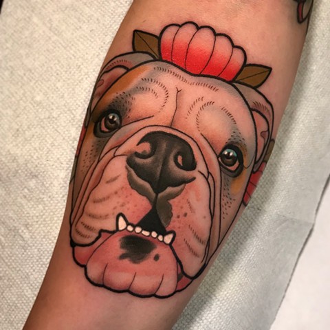 Samantha's dog portrait tattoo