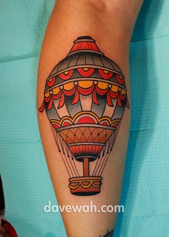 hot air balloon tattoo by dave wah at stay humble tattoo company in baltimore maryland the best tattoo shop in baltimore maryland