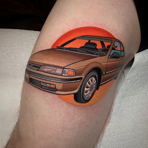 honda accord tattoo by tattoo artist dave wah at stay humble tattoo company in baltimore maryland the best tattoo shop in baltimore maryland
