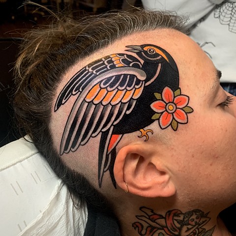 bird head tattoo by tattoo artist dave wah at stay humble tattoo company in baltimore maryland the best tattoo shop in baltimore maryland