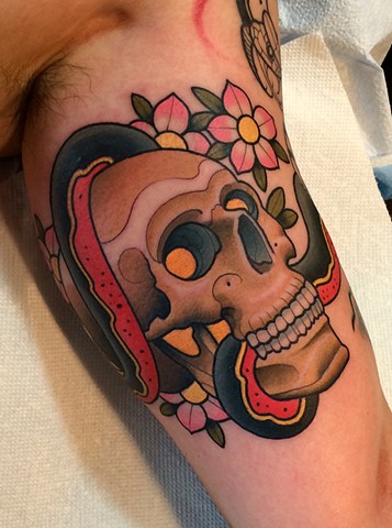 skull tattoo by dave wah at stay humble tattoo company in baltimore maryland the best tattoo shop in baltimore maryland