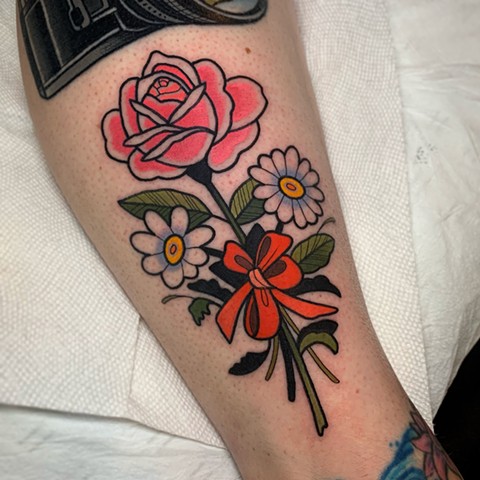 FLOWER BOUQUET TATTOO BY DAVE WAH