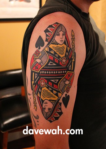 playing card tattoo by dave wah at stay humble tattoo company in baltimore maryland the best tattoo shop in baltimore maryland