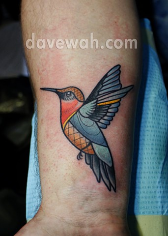 hummingbird tattoo by dave wah at stay humble tattoo company in baltimore maryland the best tattoo shop in baltimore maryland