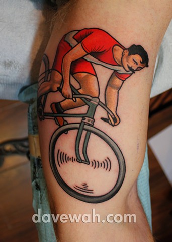 bike tattoo by dave wah at stay humble tattoo company in baltimore maryland the best tattoo shop in baltimore maryland