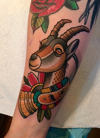 ibex tattoo by tattoo artist dave wah at stay humble tattoo company in baltimore maryland the best tattoo shop in baltimore maryland