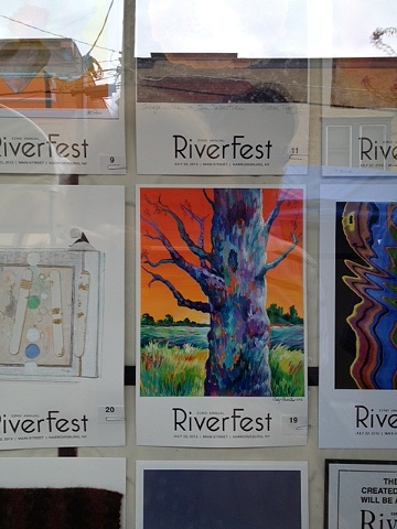 My Riverfest Poster Auction entry
at the Arts Alliance in Narrowsburg, NY
on display  before the auction
