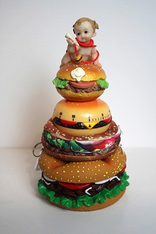 Joke #32 Hamburger Dog toy, Hamburger Wallet, Hamburger timer, Hamburger figurine, Hamburger necklace, 
