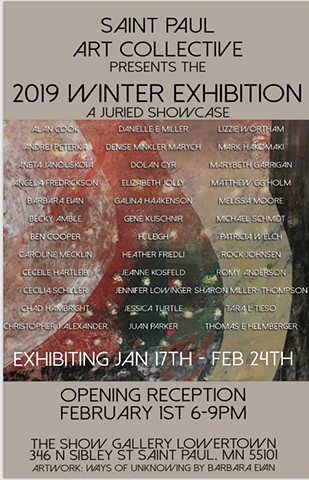January 17 to February 24 2019, Saint Paul Art Collective, Winter Exhibition at The Show Gallery