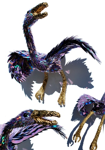 sean e avery cd sculpture mixed media sculpture shiny sculpture the enormous purple bird