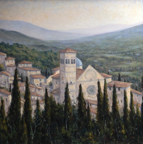 Assisi, oil painting, carrie mitchell