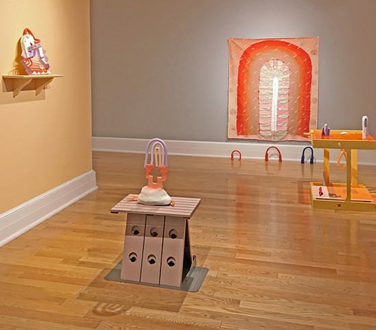 Installation view of the Orange Room in "Day Person", Sumter County Gallery of Art