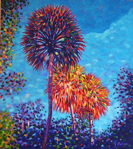 Florida Fireworks painted by Florida Artist Gary Borse