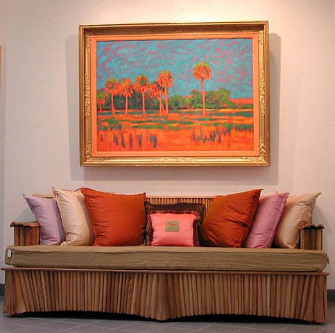 "Sunrise at Orange Creek" by Gary Borse with Ty Tyson Palm Frond Furniture