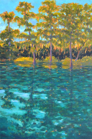 Rainbow River Painted by Florida Artist Gary Borse is available at 530 Burns Gallery in Sarasota, FL