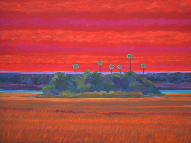 Open Heart Sunset acrylic painting by Florida Artist Gary Borse is available at H. Allen Holmes in Hobe Sound, FL