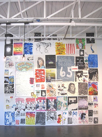  mix media wall installation at Lite Box Gallery Birmingham Alabama