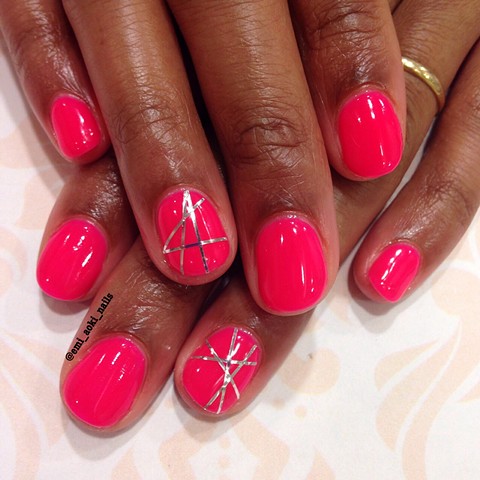 Neon Pink x Silver Lines