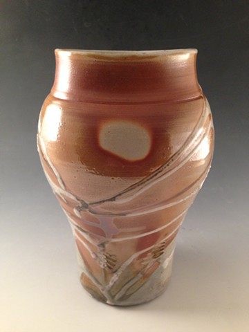 Wood Fired Vase, fired on it's side