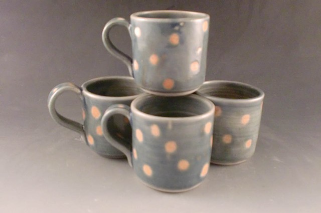 Mugs, Small Blue with Dots
