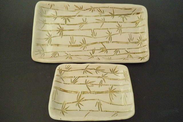 Rectangle Tray Set with Bamboo Imprint