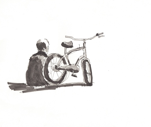 Man with his bicycle