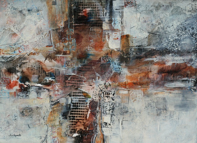 Fortitude is an abstract acrylic painting on paper by Florida artist Jim Carpenter