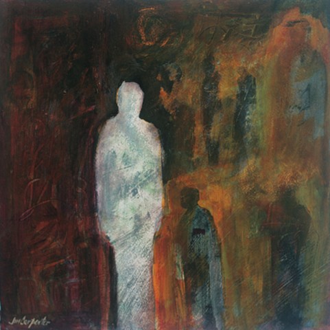 Museum by Jim Carpenter, Acrylic Painting on Paper, Mounted on Canvas