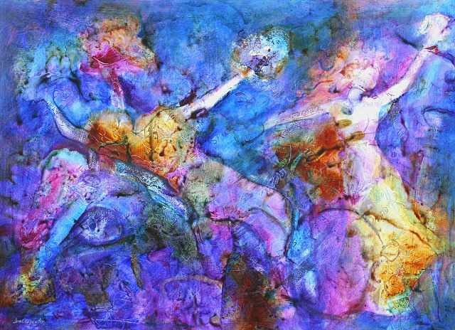 colorful original acrylic painting on paper muses inspiration