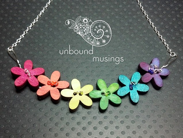 rainbow flowers, chain