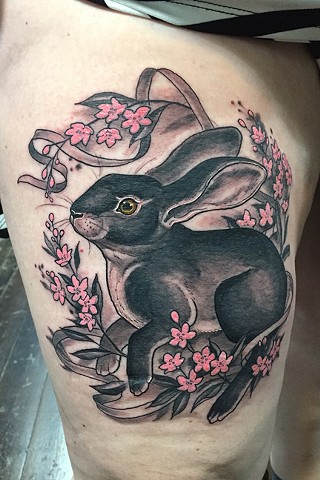 Flash Day bunny and pink flowers