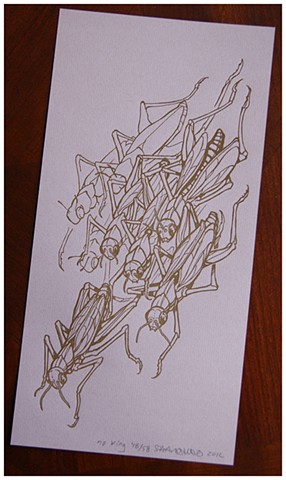 locusts letterpress print