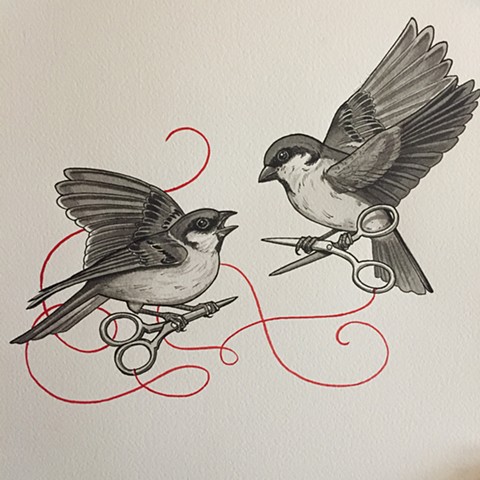 Sparrows and scissors