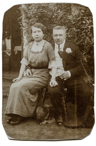 German Couple with Dog and Cat (recto)