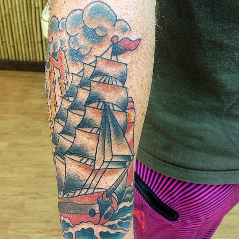 Ship tattoo - Lahaina, Maui