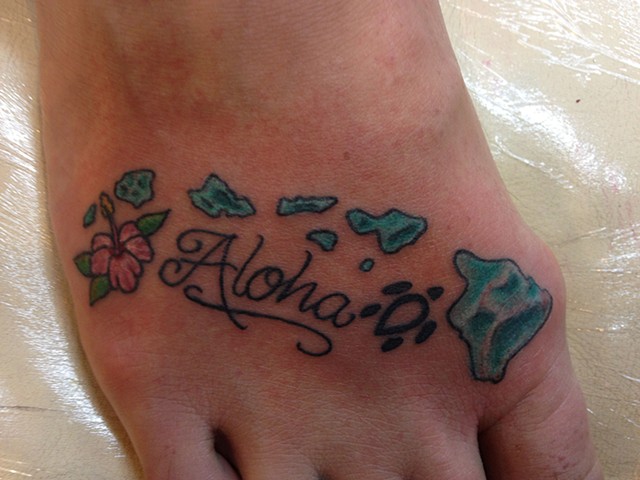 Hawaiian Islands Aloha tattoo - Lahaina, Maui