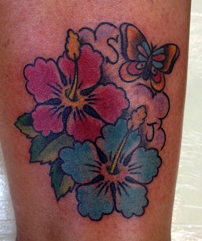 Hibiscus Butterfly Tattoo - Lahaina, Maui