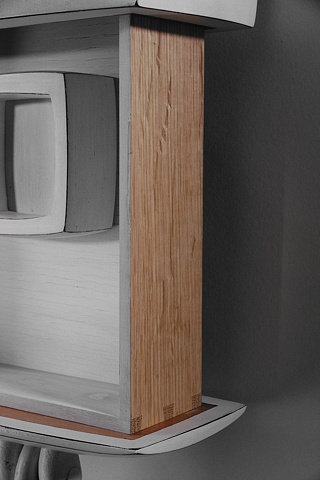 White Wall Cabinet: detail
