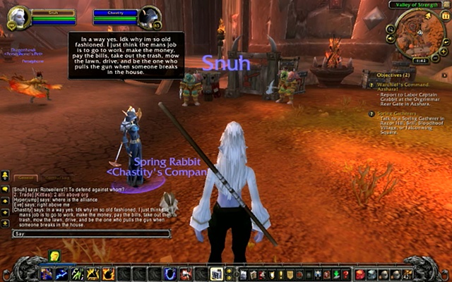 Snuh: Asking the World of Warcraft community (or one of them) to provide me with their definitions of feminism and feminists.