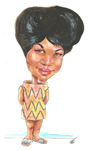 Aretha Franklin caricature