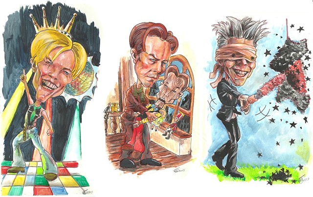Bowie career caricatures 8