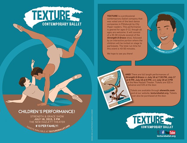 Illustration for Texture Contemporary Ballet's September 2015 children's show.  
